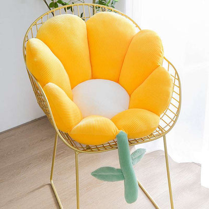 Leaf and flower cushion for reading corner