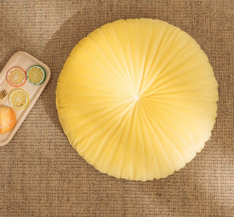 Lemon Yellow round pumpkin cushion 40cm