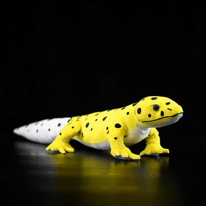 Leopard gecko plush toy shown from the side