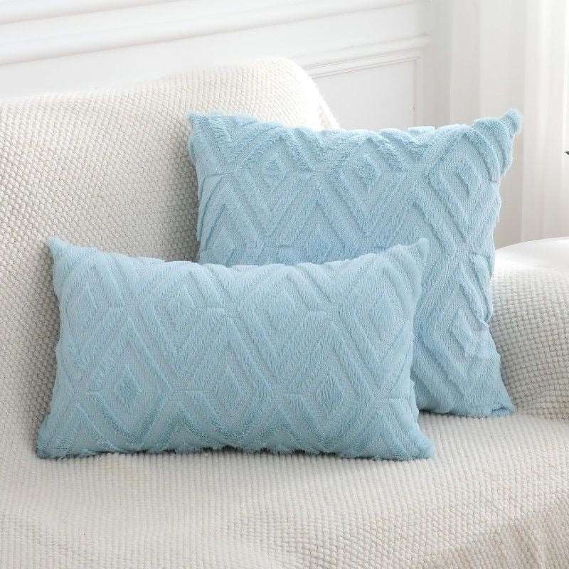 Light Blue rhombus textured cushion