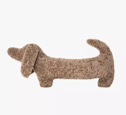 Light camel dachshund throw pillow