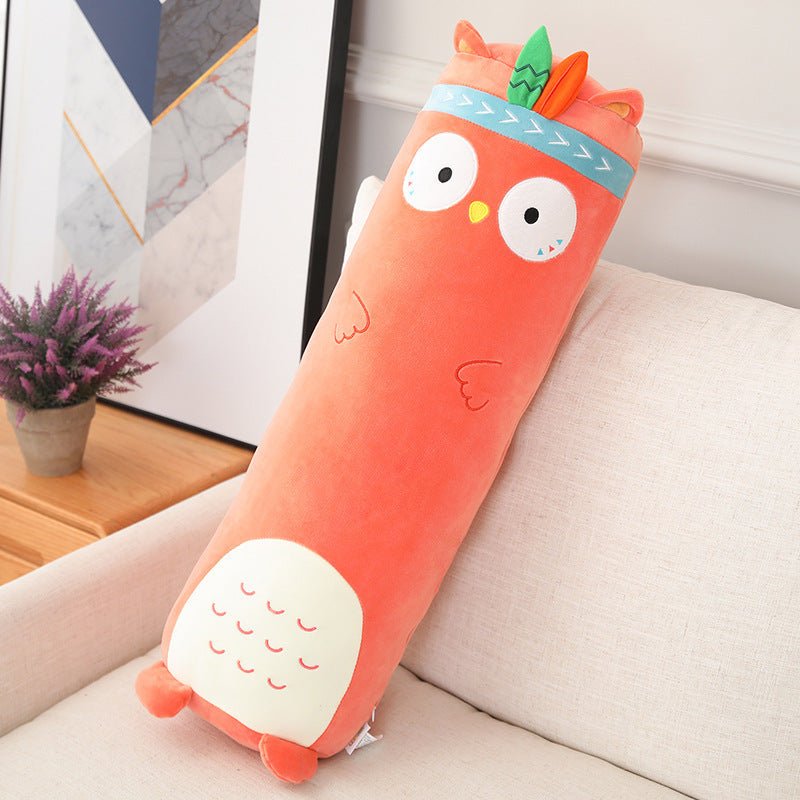 Owl long cartoon plush pillow for children’s bedrooms