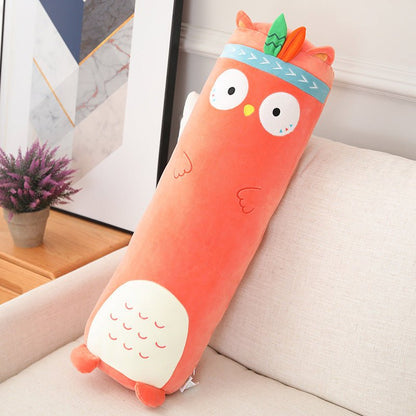 Owl long cartoon plush pillow for children’s bedrooms
