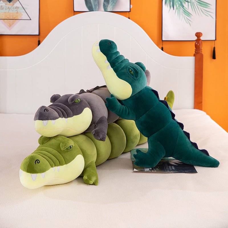 Long crocodile plush body pillow available in sizes from 80cm to 180cm