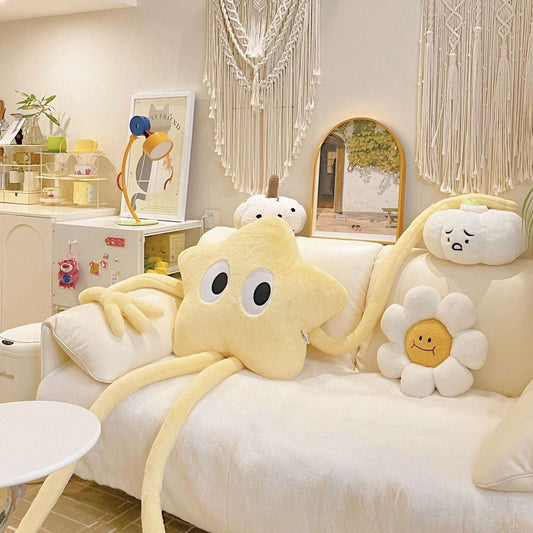 long leg cat plush pillow 175cm on sofa