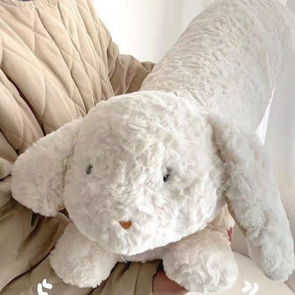 Long rabbit and bear plush pillow