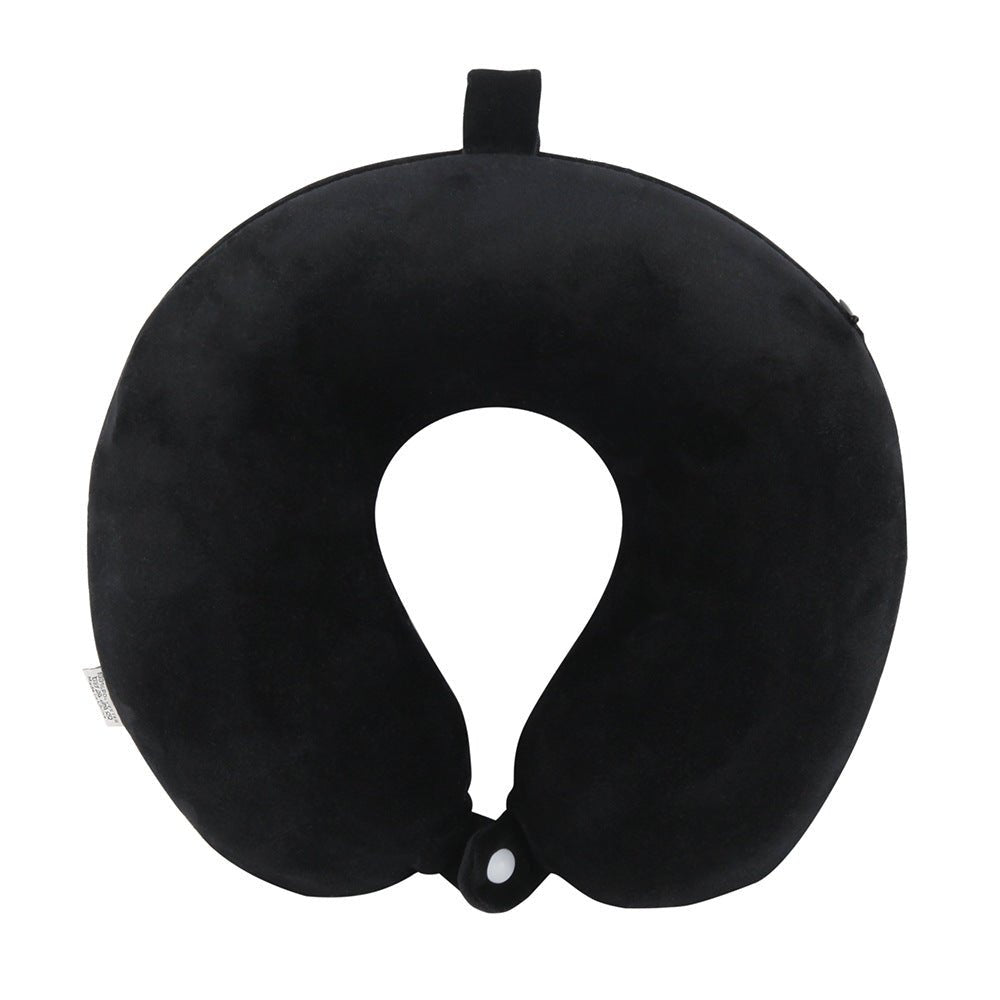 Compact U-shaped neck pillow for flights