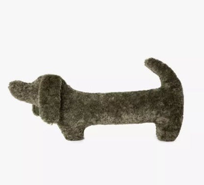 Moss green dachshund throw pillow