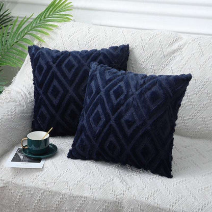 Navy Blue rhombus textured cushion