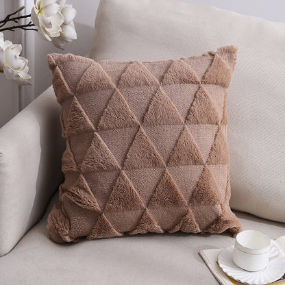 Nordic geometric cushion displayed as sofa decor