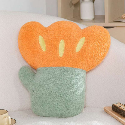 Orange flower plush cushion 45cm