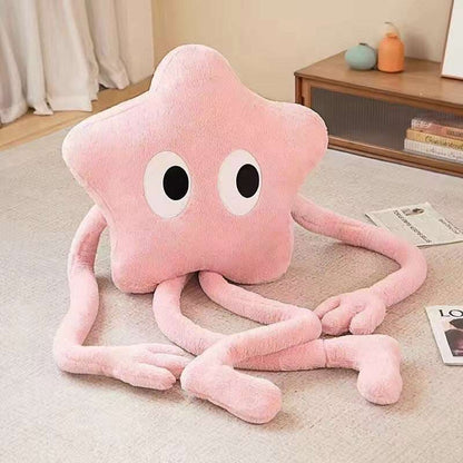 Oversized long legs star plush pillow in a character-style design