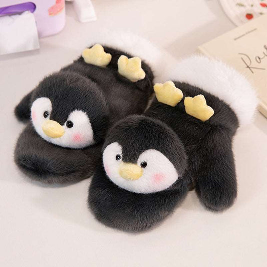 Penguin plush gloves