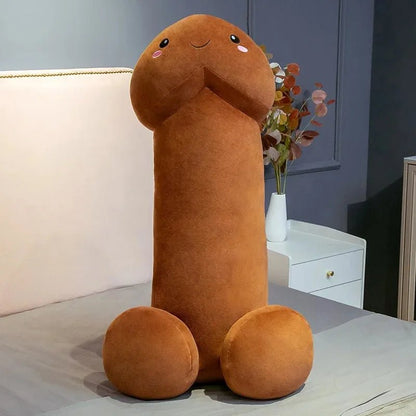 Adult novelty plush pillow in a penis shape