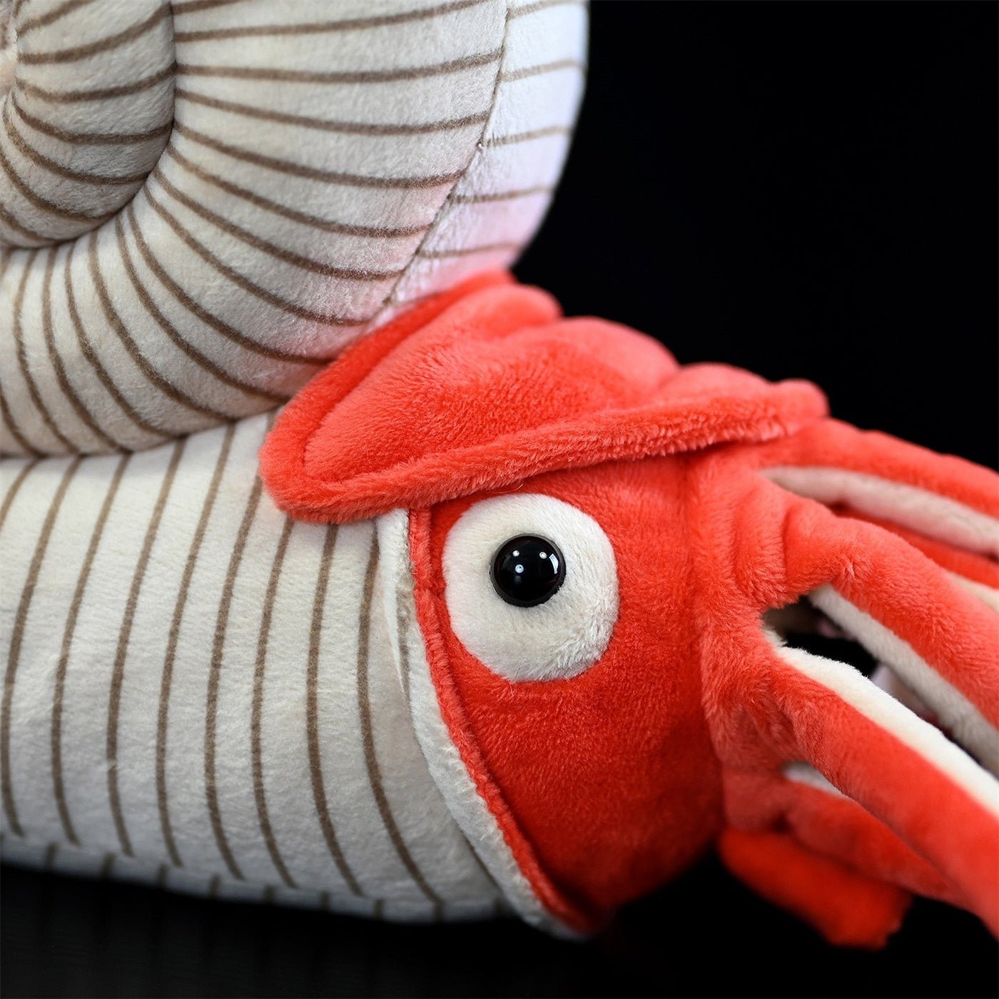 Soft marine life plush inspired by ancient ammonite fossils