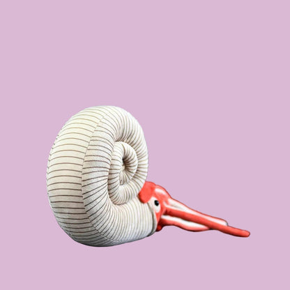 Nature inspired ammonite plush for display and cuddles
