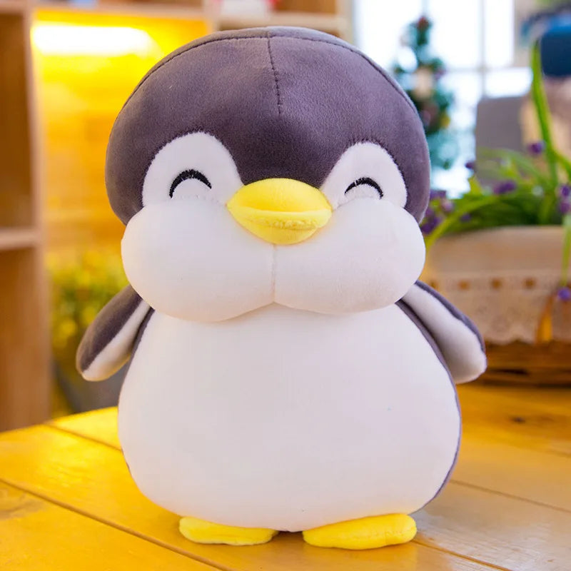 Grey customised penguin plush toy 