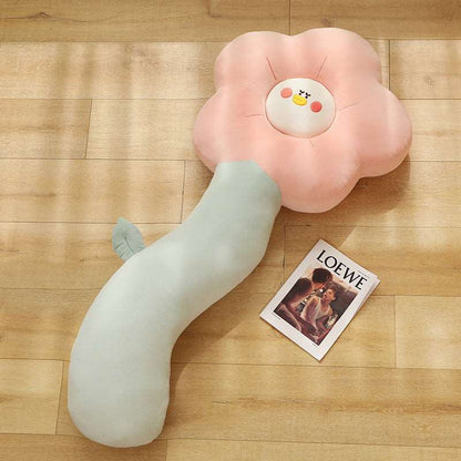 Pink giant flower plush pillow