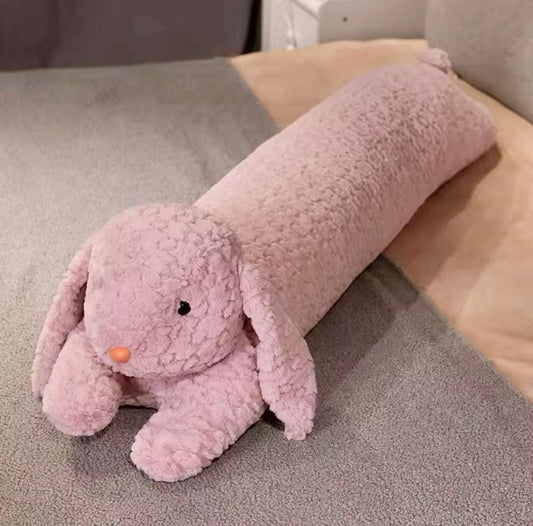 Pink rabbit long plush body pillow