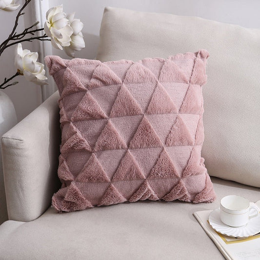 Pink Triangle Nordic geometric cushion 45x45cm