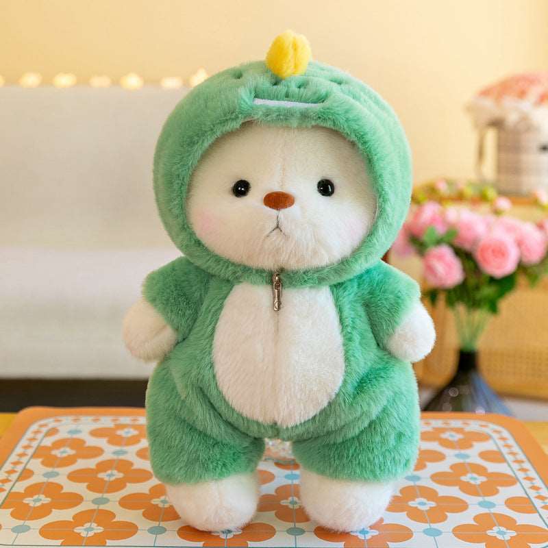Plush bear transformation toy in animal costume style