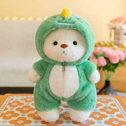 Plush bear transformation toy in animal costume style