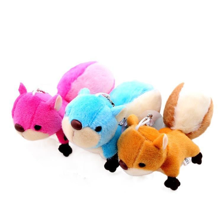 Plush squirrel bag charm keyring product view 1