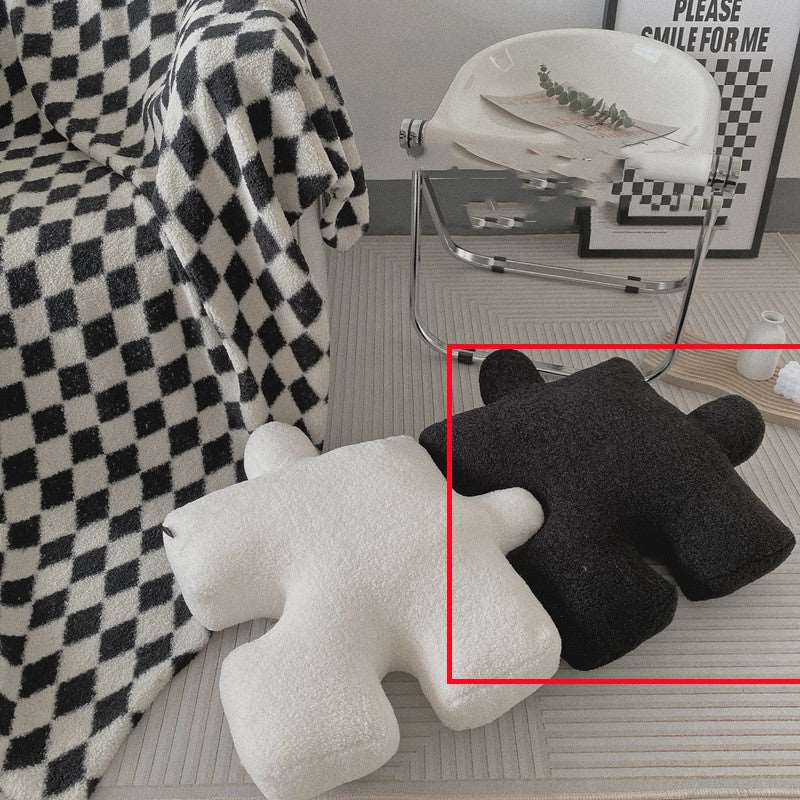 Puzzle piece floor cushion for modern interiors