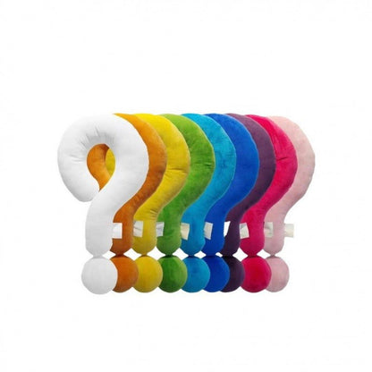 Question mark pillow curved design detail