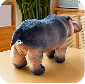 Realistic hippopotamus plush toy back view