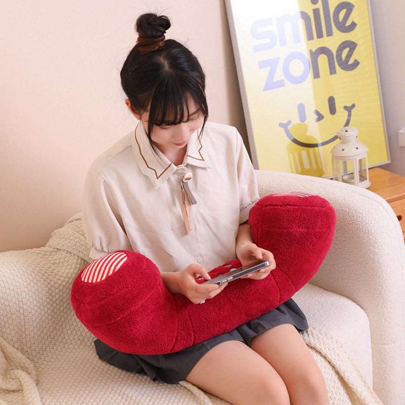 Red phone pillow for sofa or bedroom decor