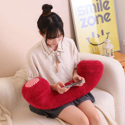 Red phone pillow for sofa or bedroom decor