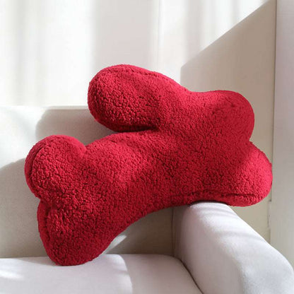 Red rabbit-shaped throw pillow 55x40cm