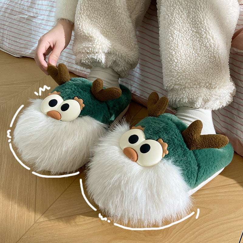 Plush Reindeer Slippers