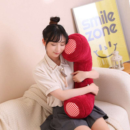 Retro phone-shaped red cushion