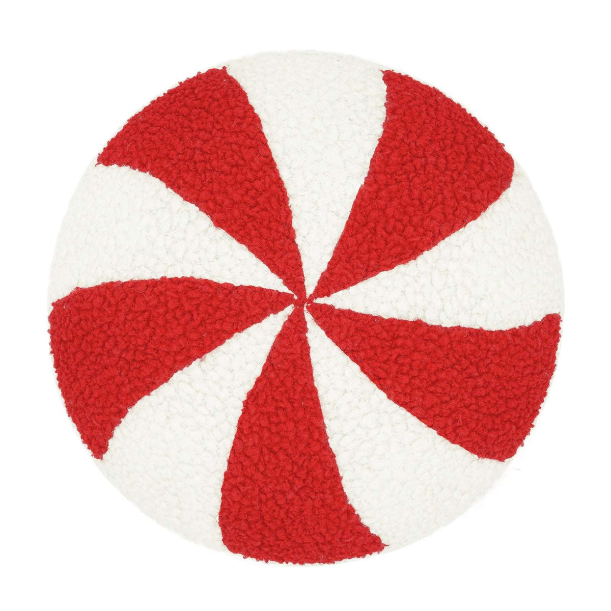 Round red and white Christmas candy cushion