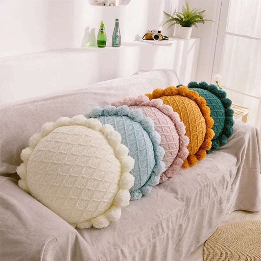 Round knitted ball cushion 50cm in available colours