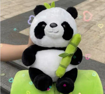 Simulated Bamboo Tube Flower Panda Pillow