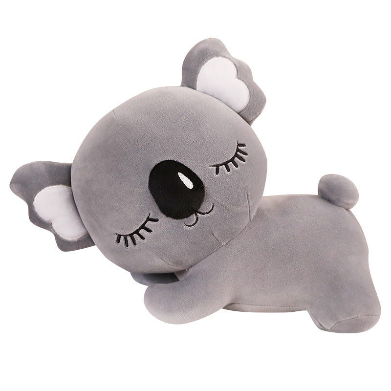 grey Sleeping Koala Plushie with peaceful expression