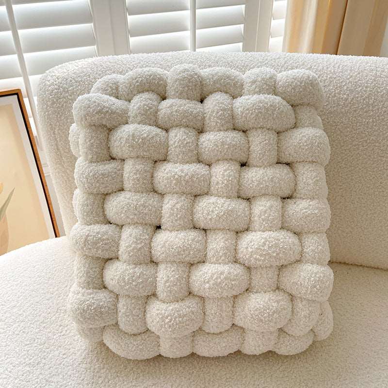 Snow White square knot cushion