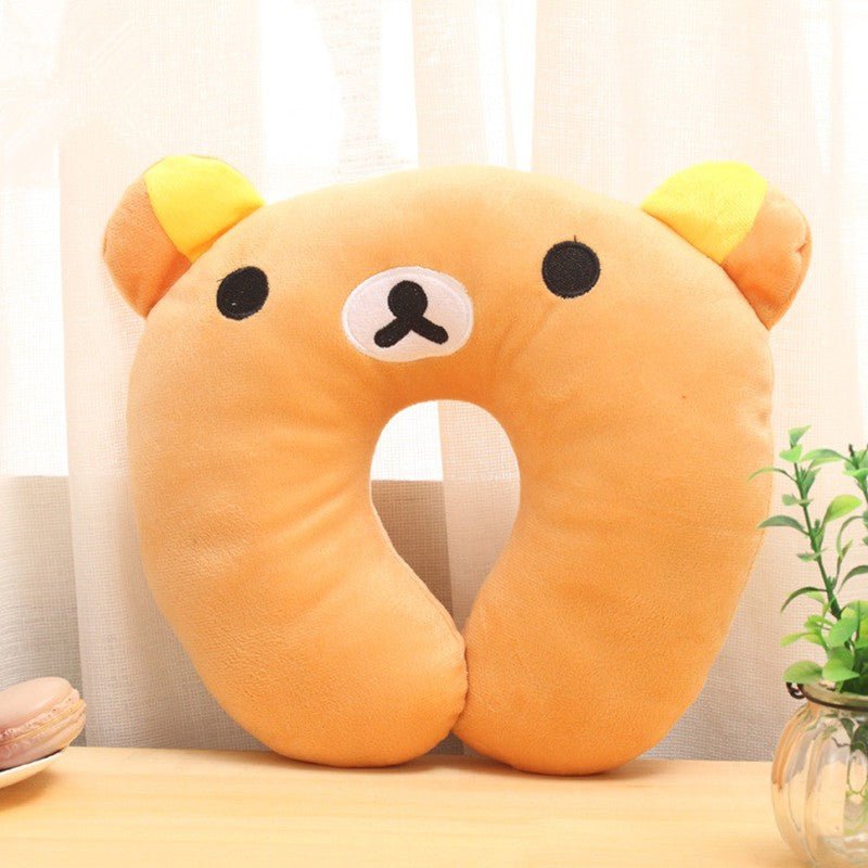 U Shaped Cartoon Neck Plush Travel Pillow