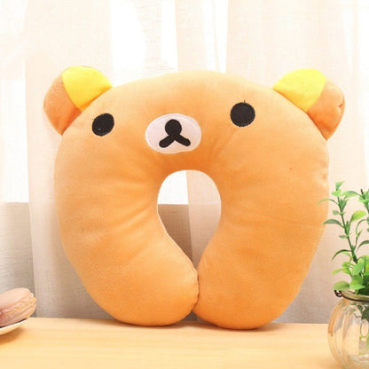 U Shaped Cartoon Neck Plush Travel Pillow