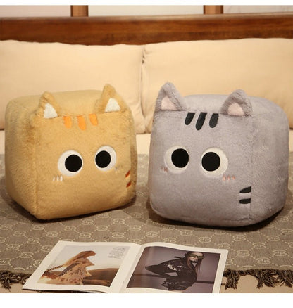 square cat plush pillow