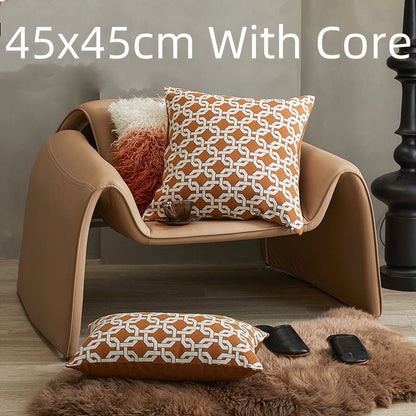 Square Chain jacquard filled cushion 45 x 45cm
