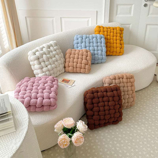 Square knot decorative cushion for sofa or bed