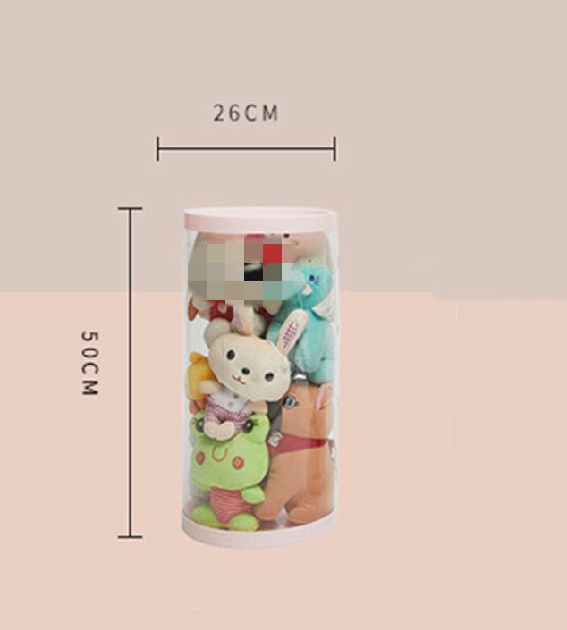 Clear plush toy storage container