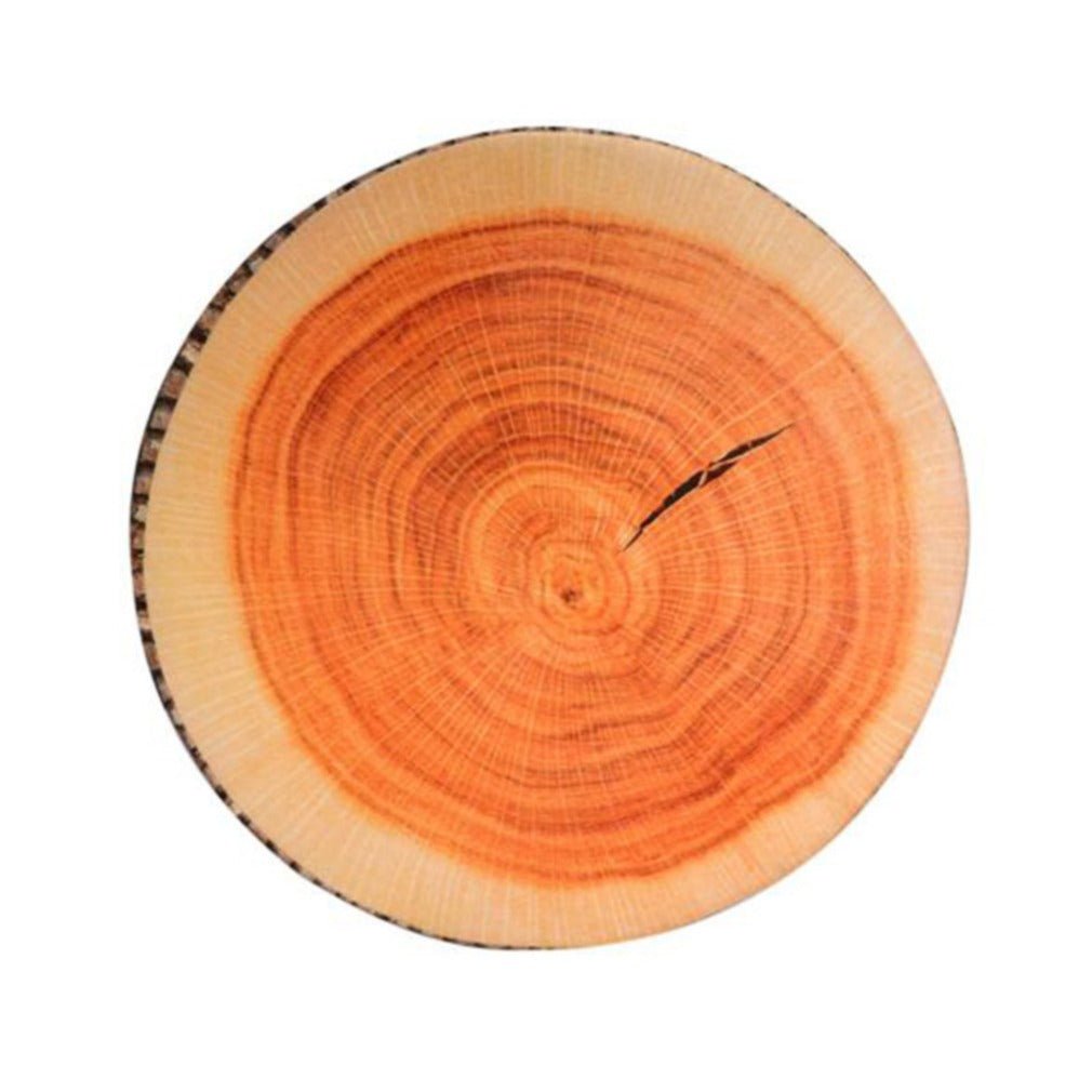 Tree log decorative plush pillow with bark pattern