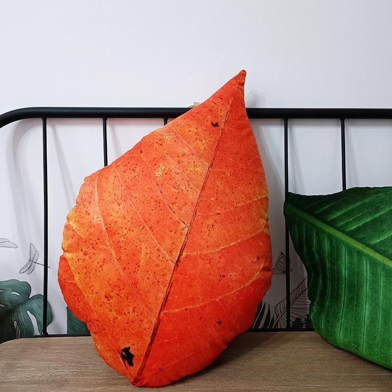 Tropical plant leaf throw pillow Design B1