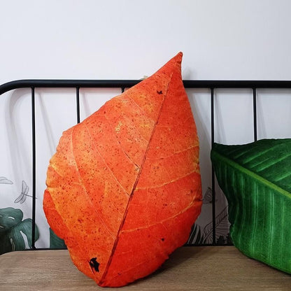 Tropical plant leaf throw pillow Design B1