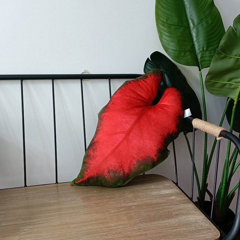 Tropical plant leaf throw pillow Design C